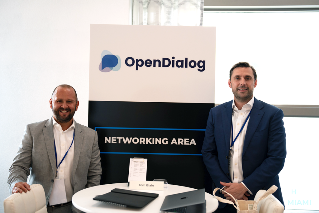 Dean Chapman and Tom Blain from OpenDialog at HPN Miami healthcare conference